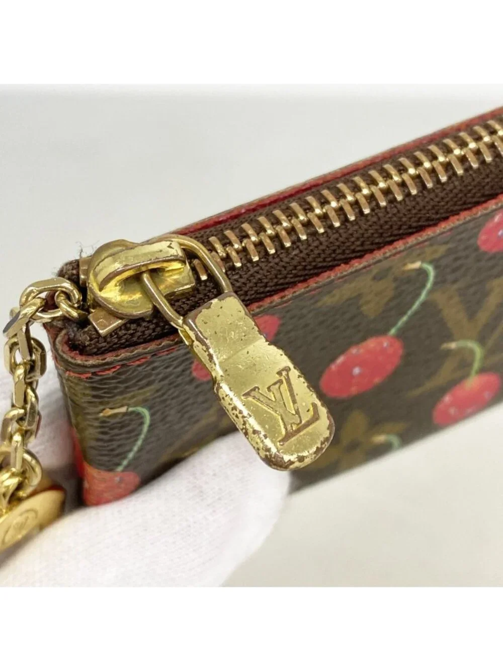 Louis Vuitton Coin Case Monogram Cherry Pochette Cles Brown